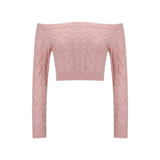 SEXY LINE NECK TWIST SOLID COLOR SWEATER