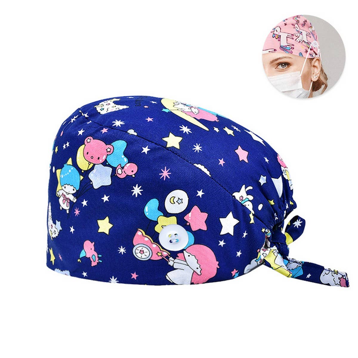 SCRUB CAP PRINTED SURGICAL CAP WORK CAP_CWAH3383