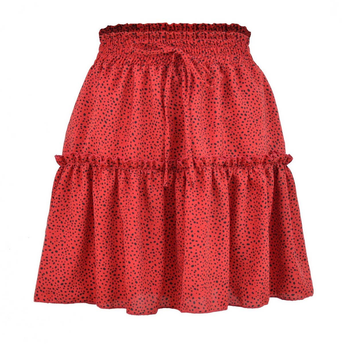 WOMEN'S HIGH WAIST RUFFLED FLORAL SKIRT_CWAB4791