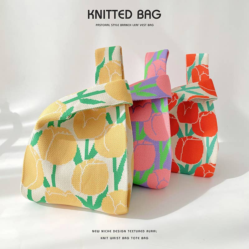 Flower series versatile knitted bag