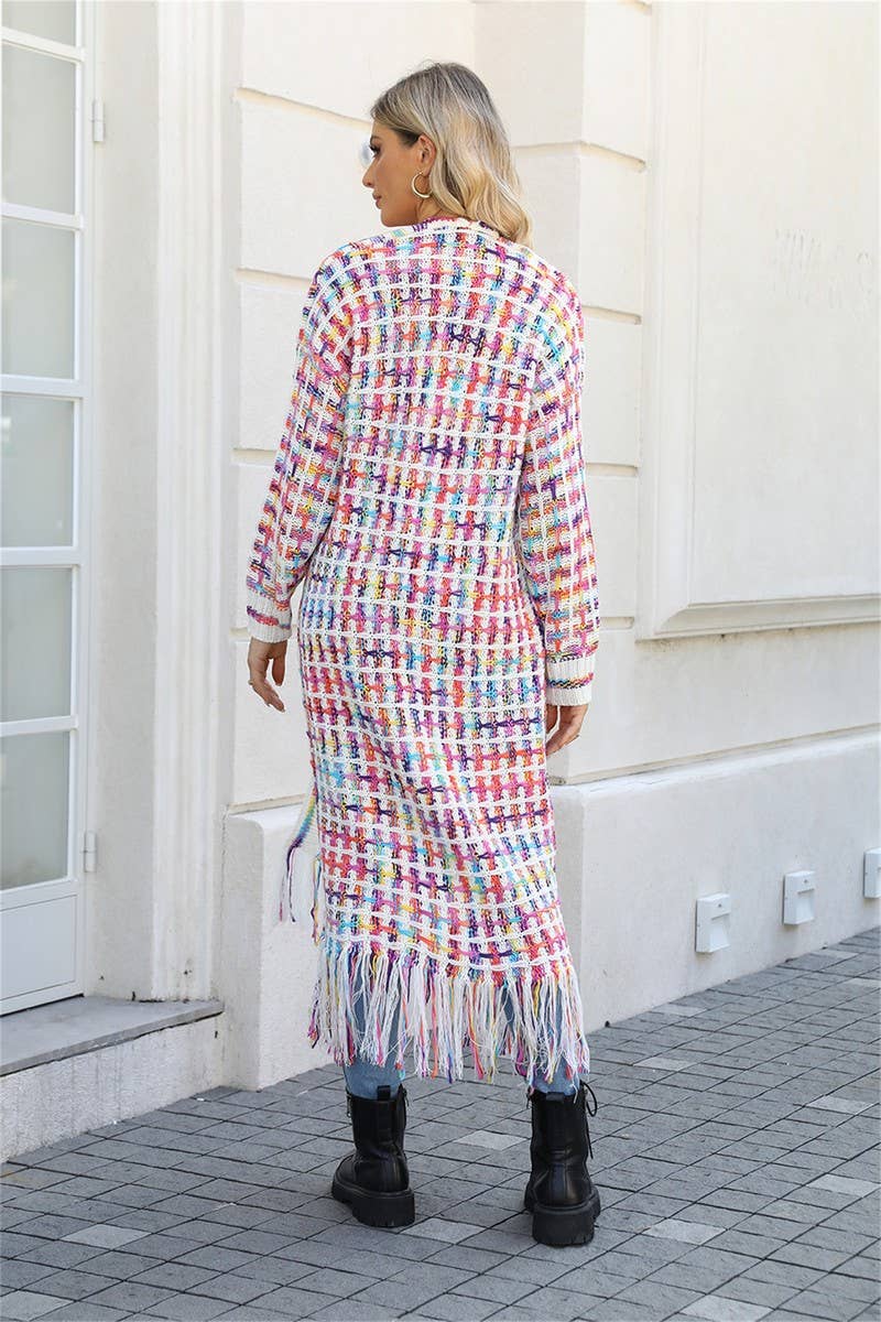 CWOCAL0933_FRINGED LONG COLORFUL CARDIGAN COAT