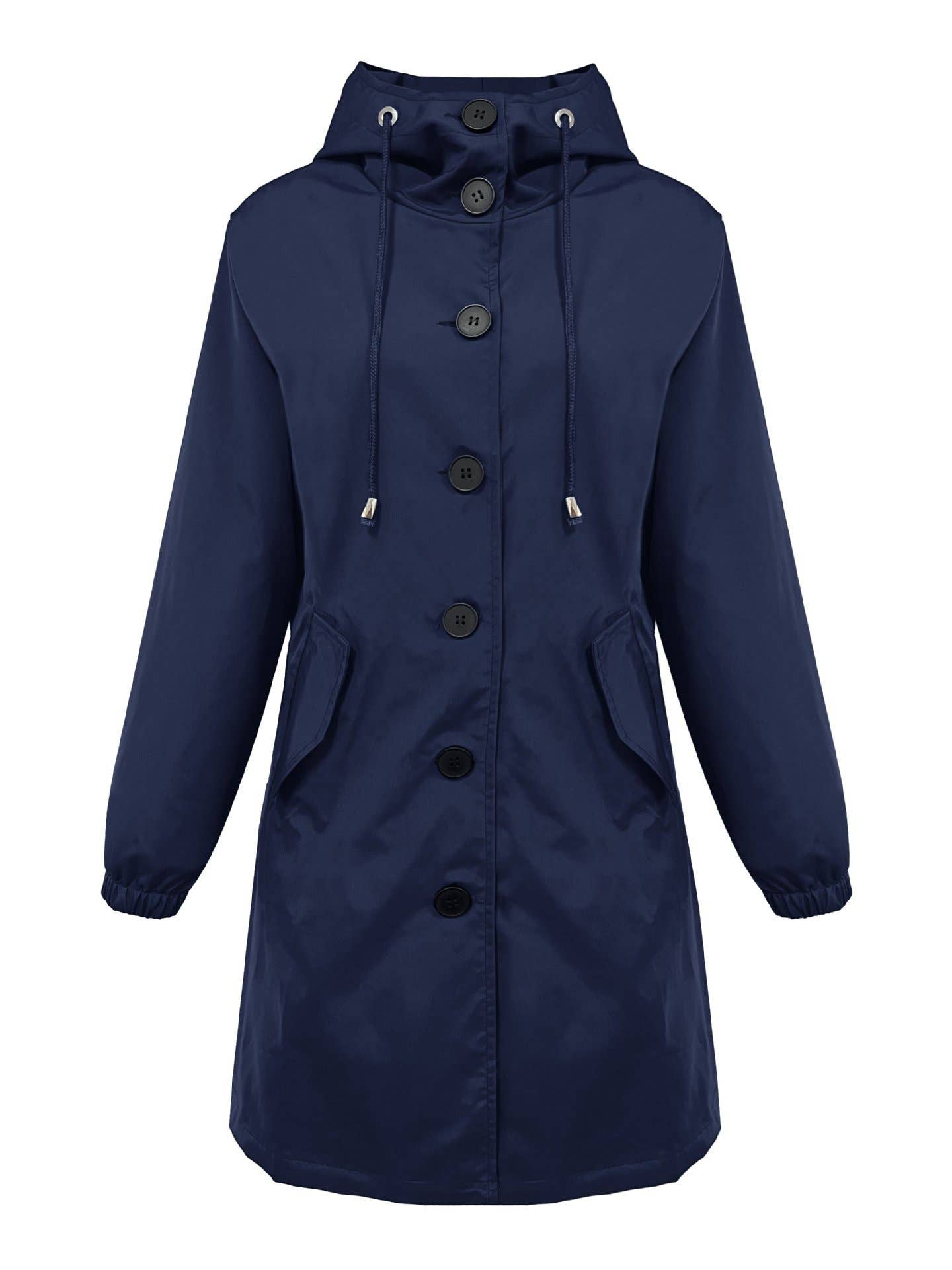 SINGLE-BREASTED HOODED TRENCH COAT CASUAL COAT
