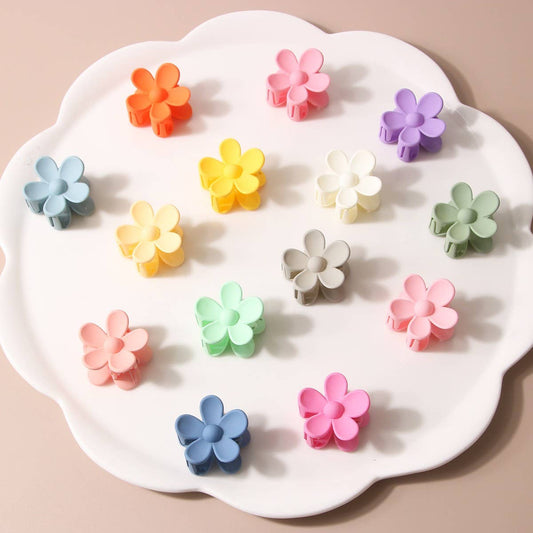 Mini Matte Flower Hair Claw Clip ? Cute Side Clip