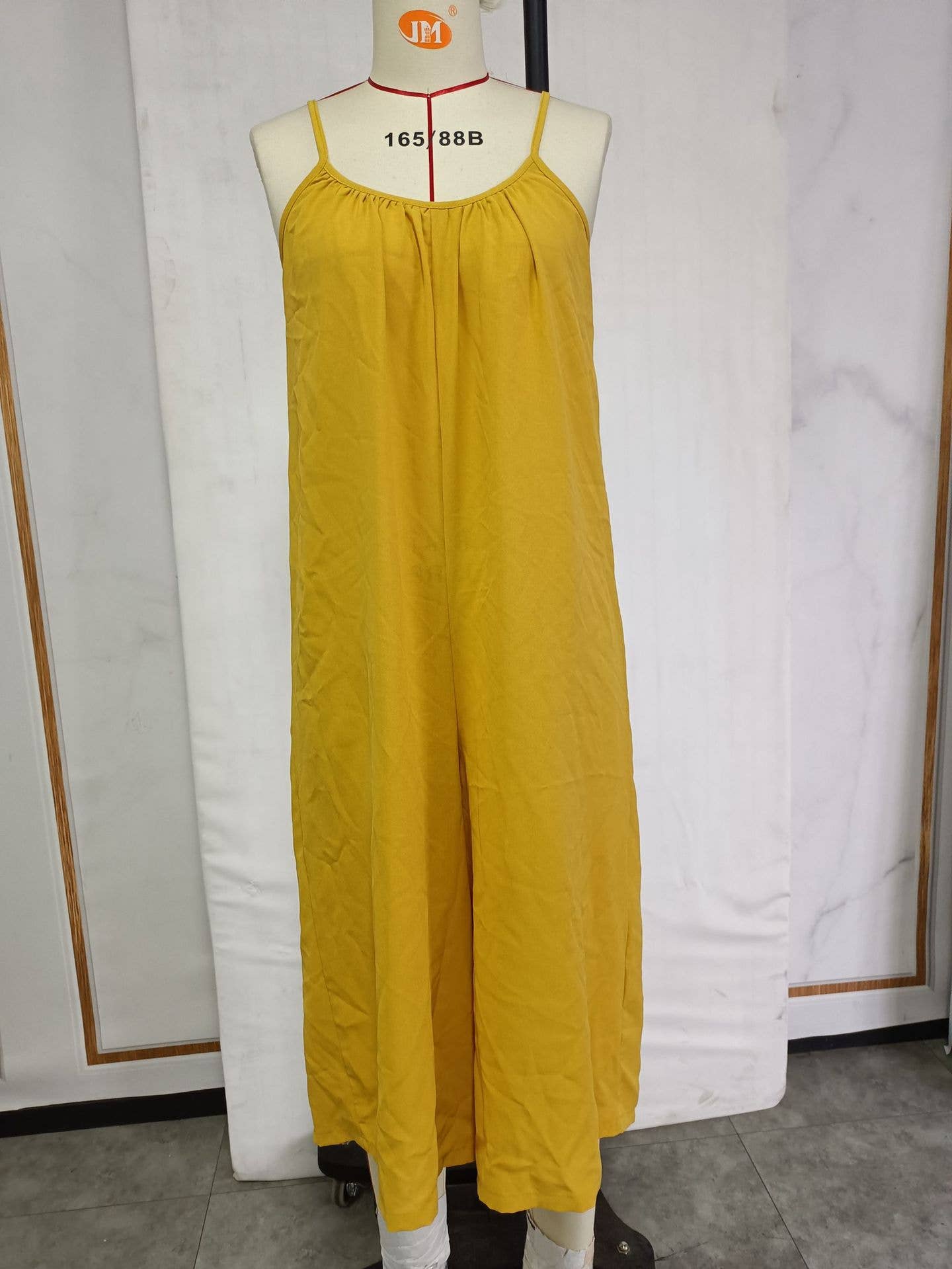 Loose solid color casual halter jumpsuit wide leg