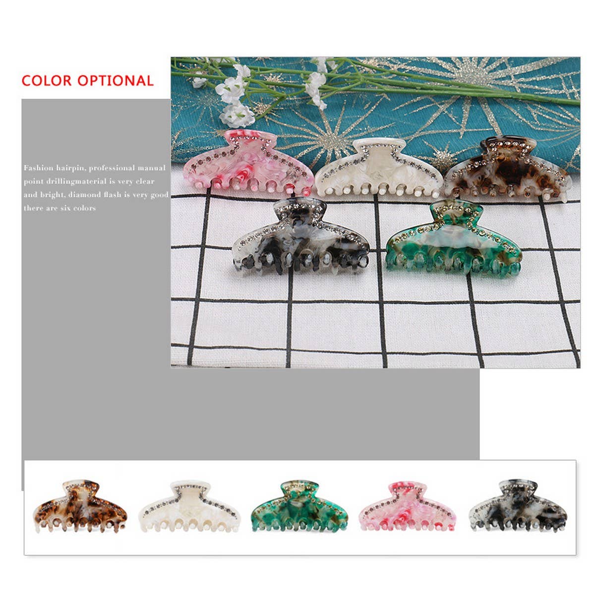 RETRO HAIR CLIP DIAMOND CLIP SHARK CLIP_CWAHA4264