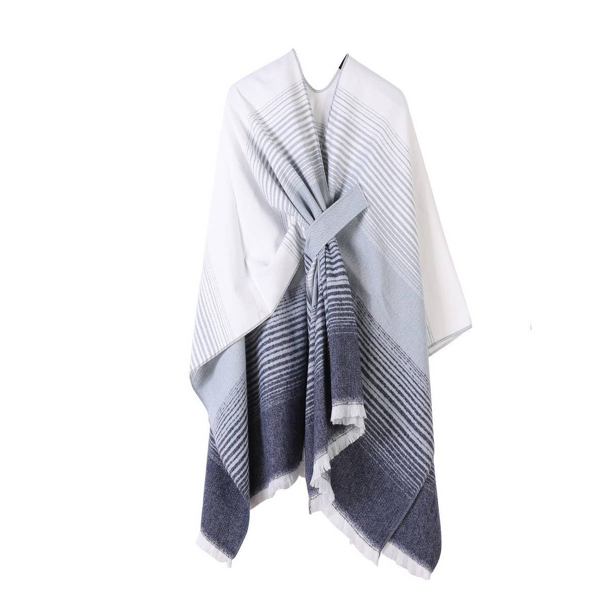 WEAR SCARF KNITTED SIDE STRAP SHAWL CAPE
