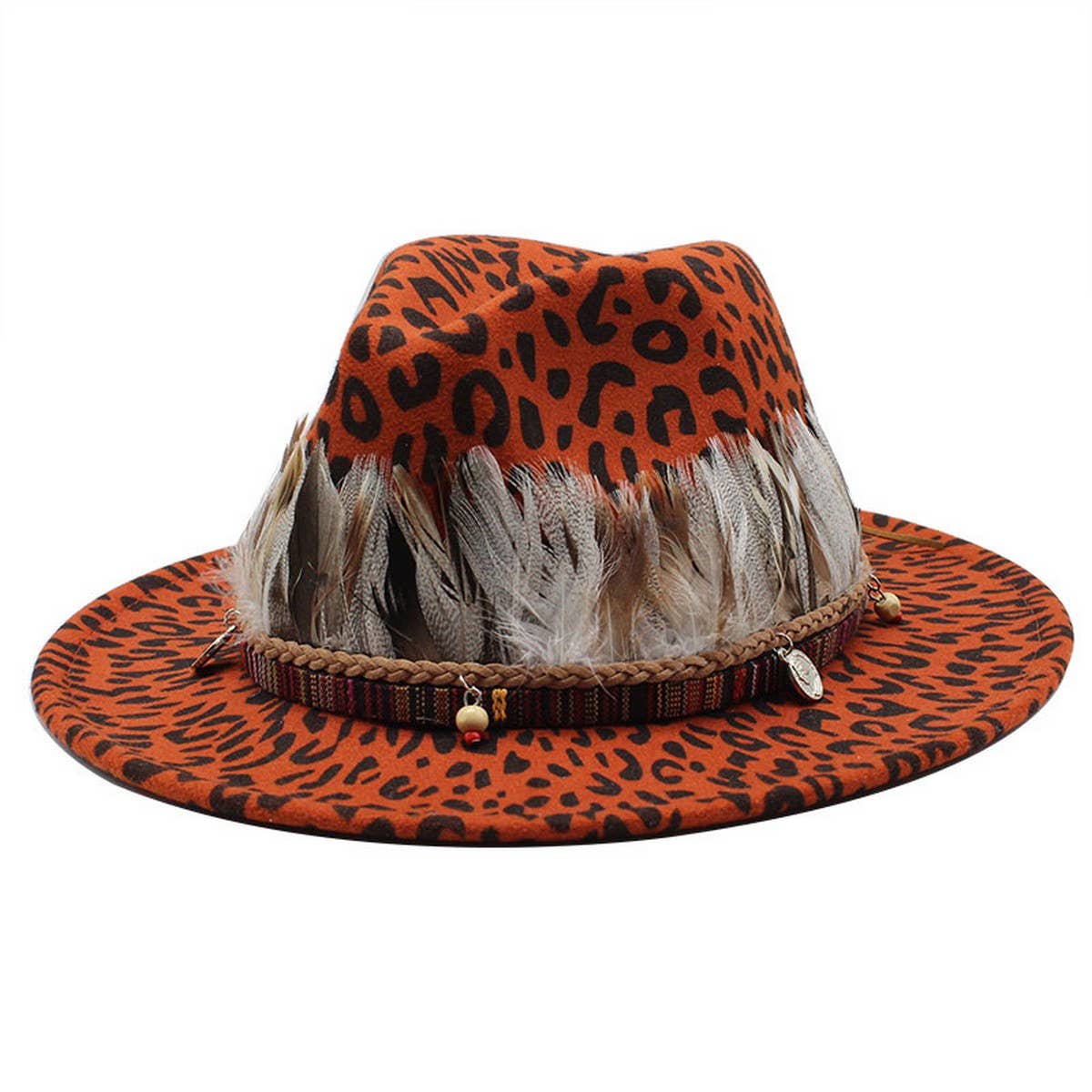 WOOLEN JAZZ HAT TOP HAT FLAT BRIM HAT WIDE BRIM HAT_CWAH2611