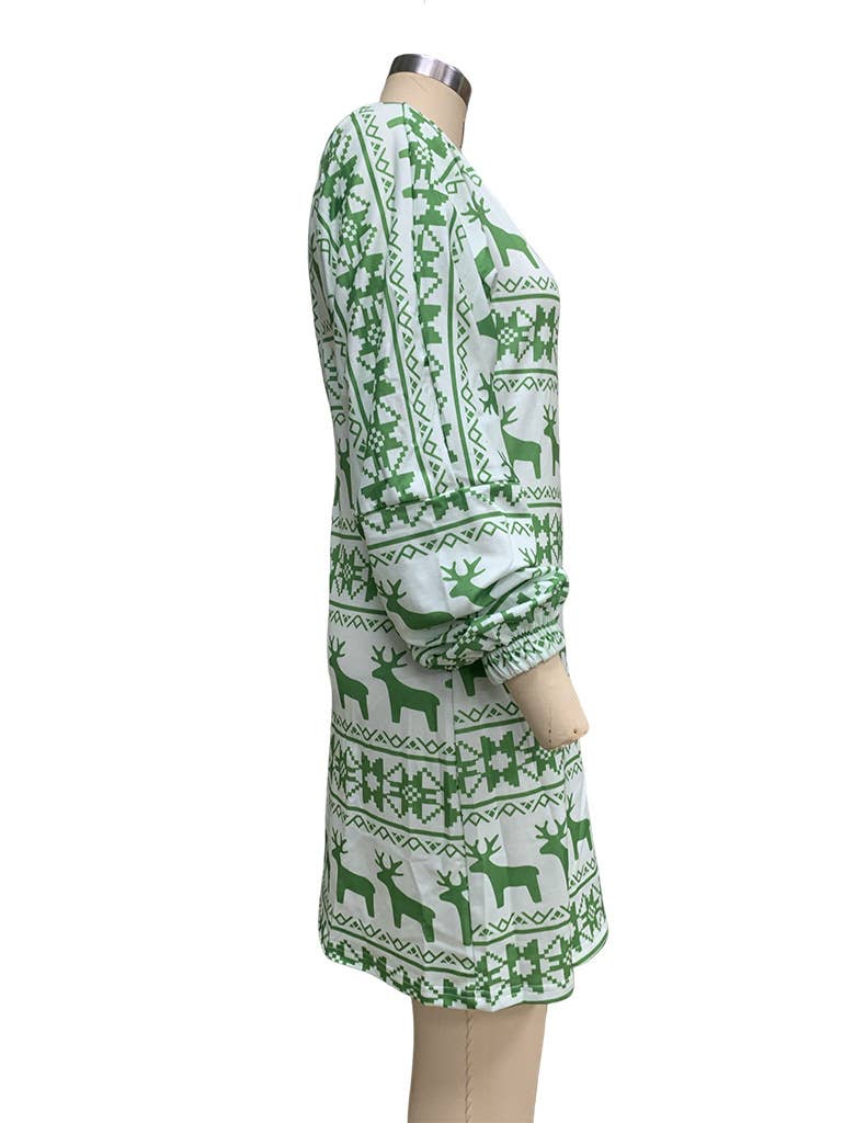 MOOSE PRINT BACKLESS T-SHIRT DRESS