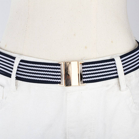 CWABE0550_PERFORATION FREE METAL SQUARE BUCKLE ELASTIC BELT