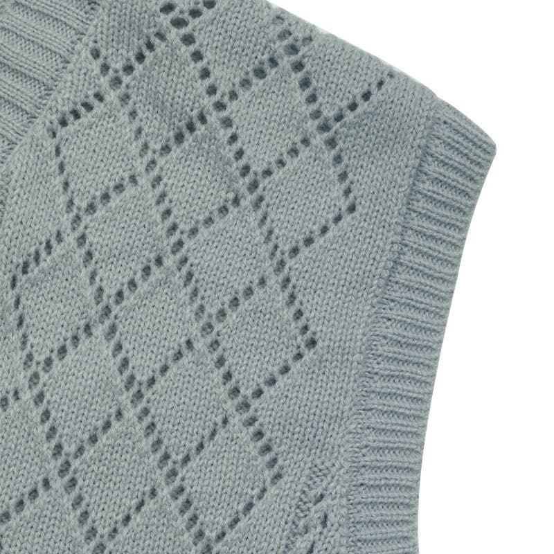 Twisted V-neck pullover knitted vest
