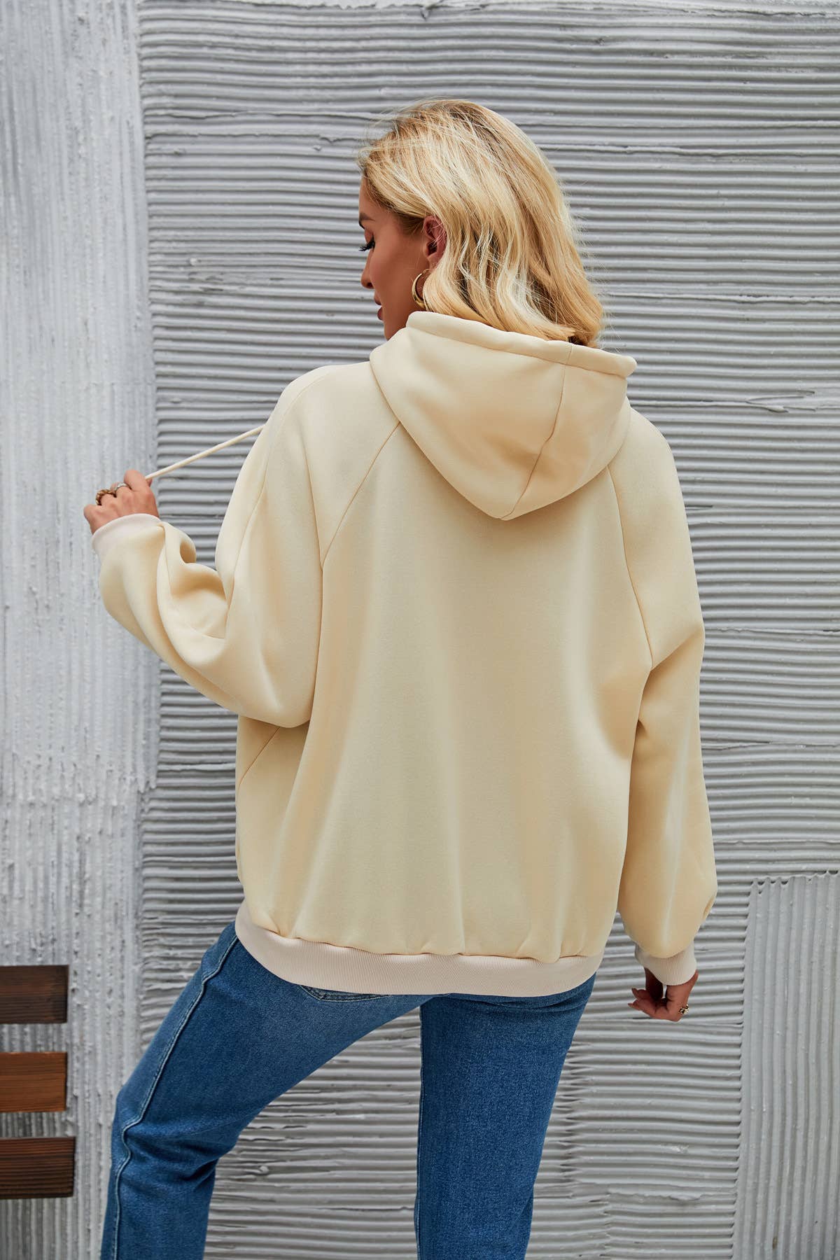 Fashion simple solid color casual hoodie