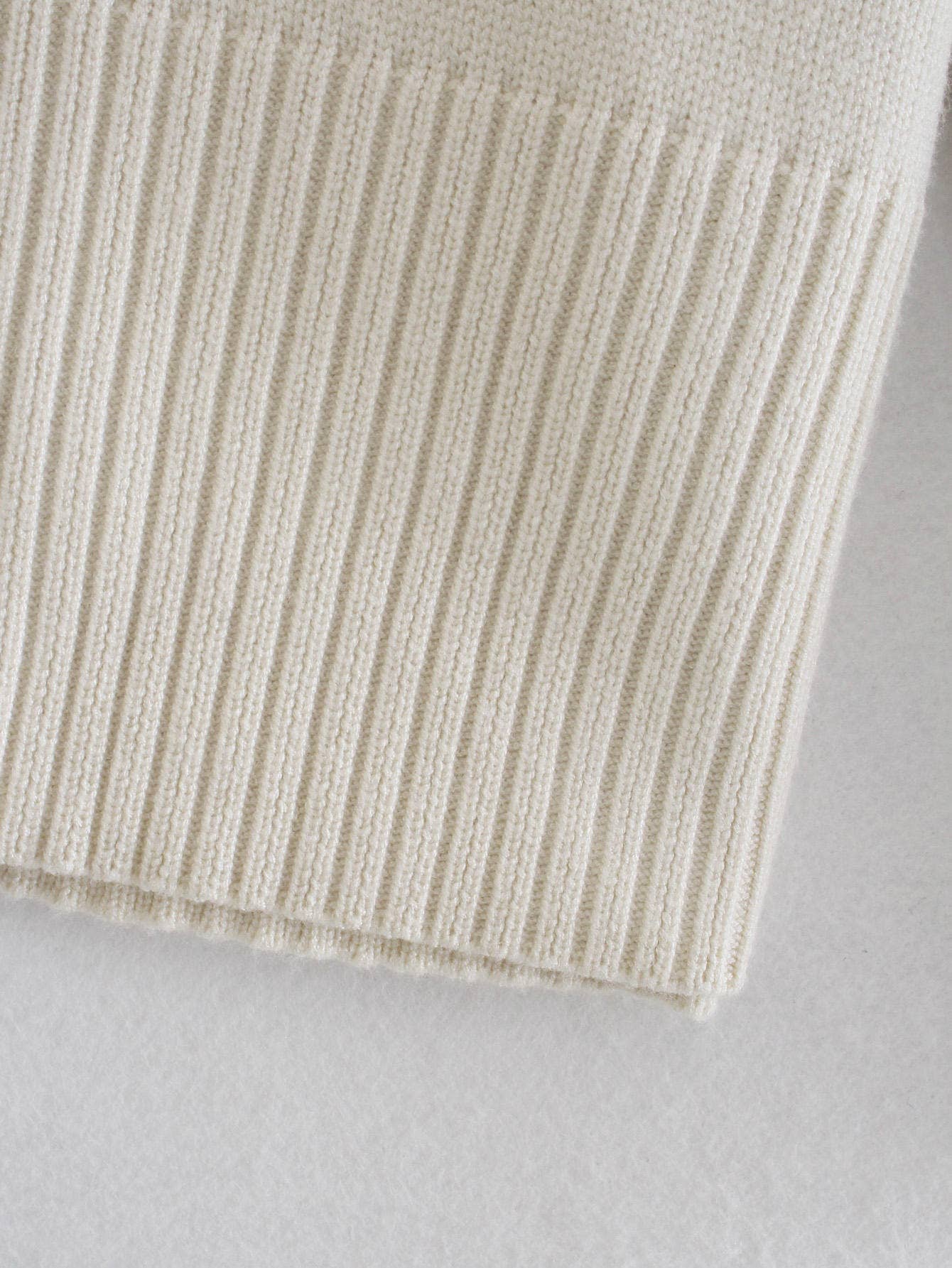 Striped long-sleeved round-neck knitted sweater