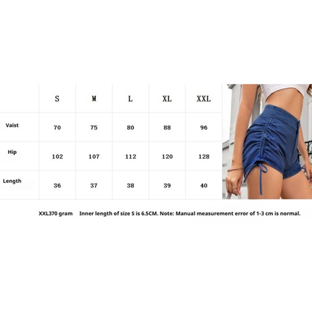 Washed High Waist Drawstring Denim Hot Shorts