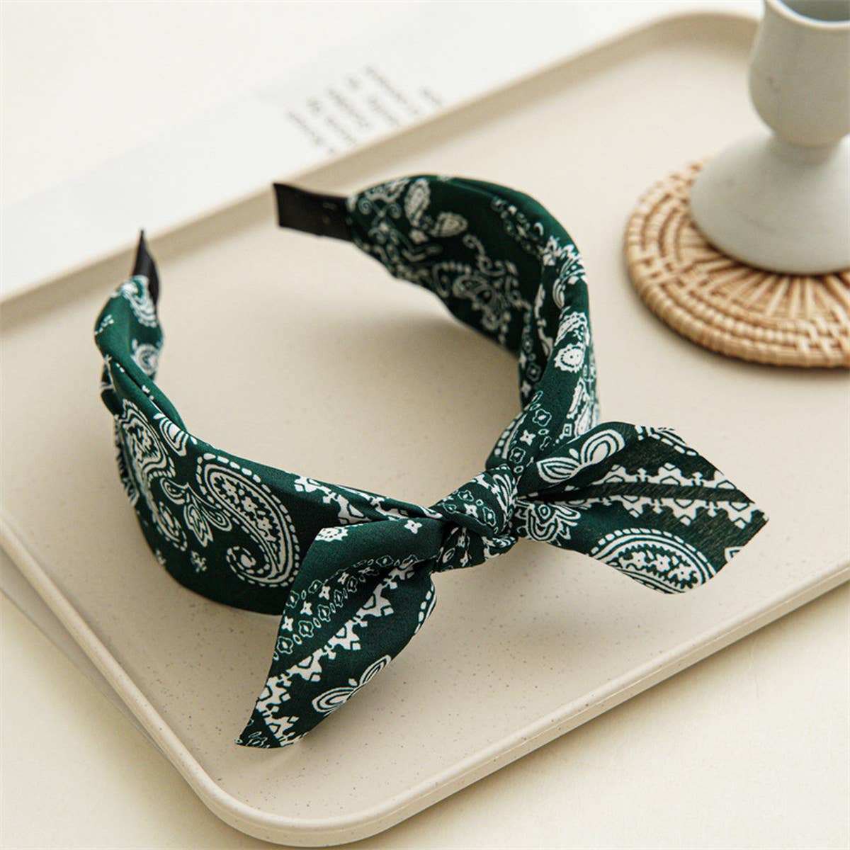 WOMEN NEW CASHEW NUT FLOWER WIDE HEADBAND_CWAHA0831