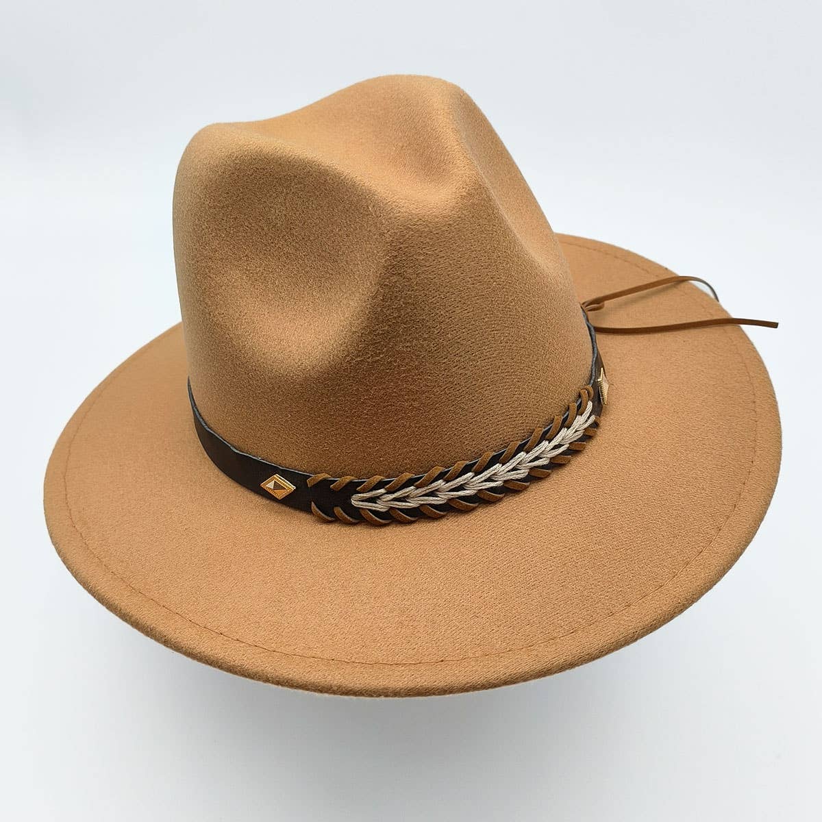 SIMPLE BELT BUCKLE FELT HAT JAZZ HAT_CWAH0751