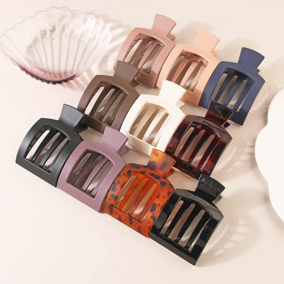 PC Square Hair Clip ??Elegant Updo Claw_CWAHA6517