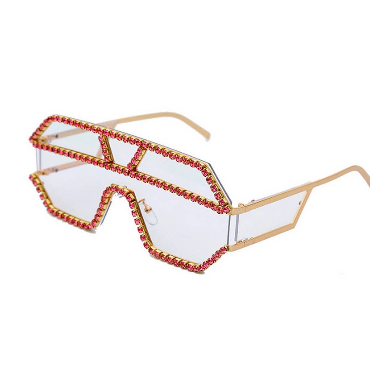 ONE-PIECE HAND-DRILLED RHINESTONE SUNGLASSES_CWASG0787