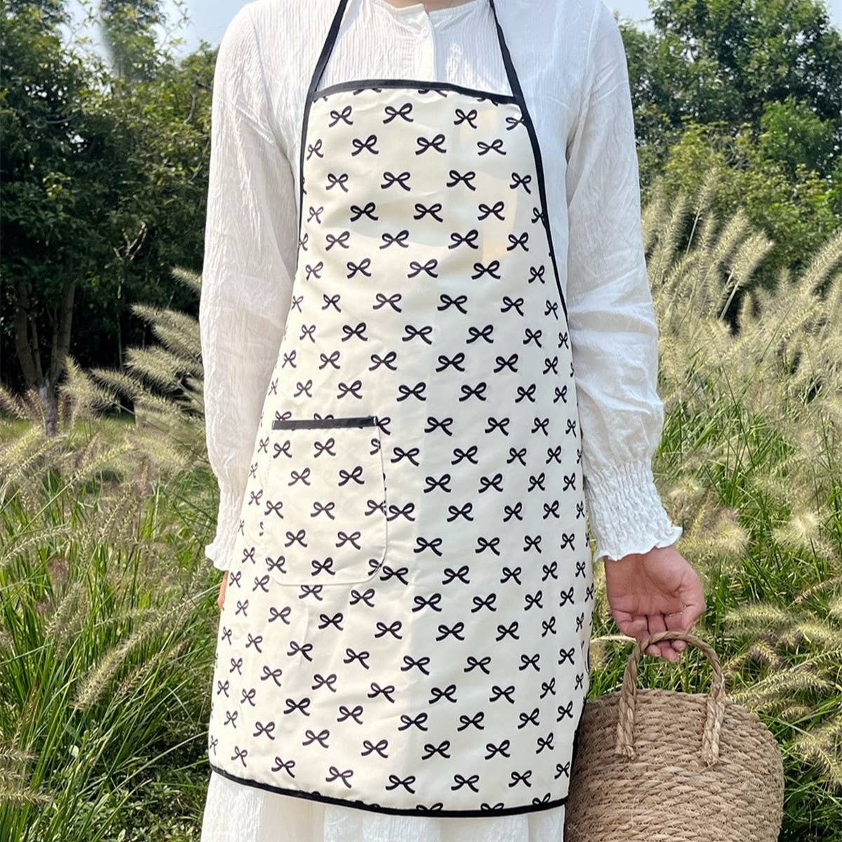 BOWKNOT FULL BODY WATERPROOF AND OIL-PROOF APRON_CWMM5839