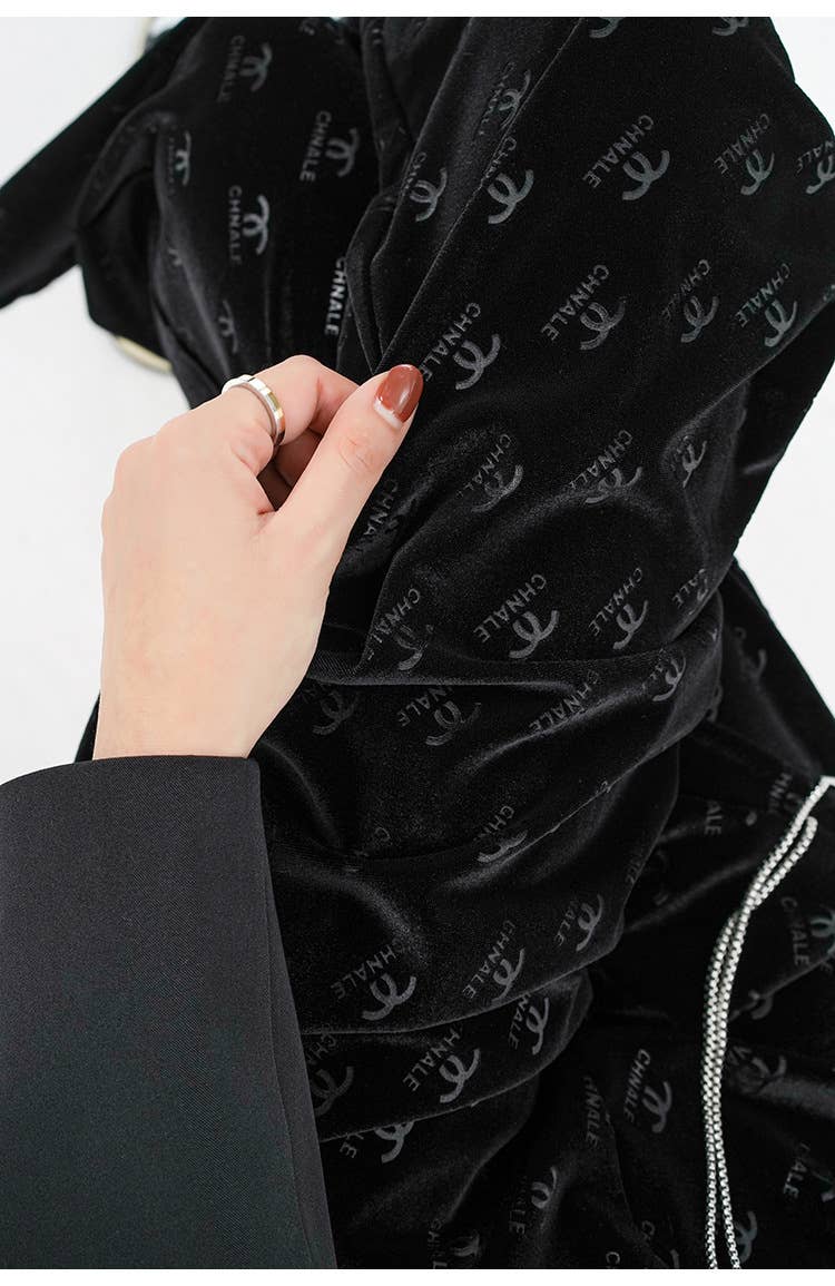 High waist plus velvet thick drapery pants