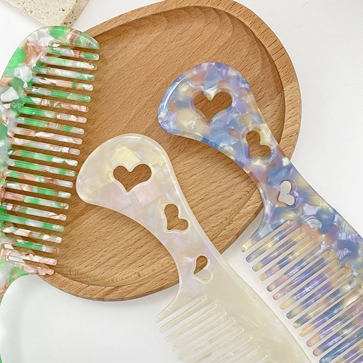 Vintage Acetate Heart Comb for Hair & Makeup