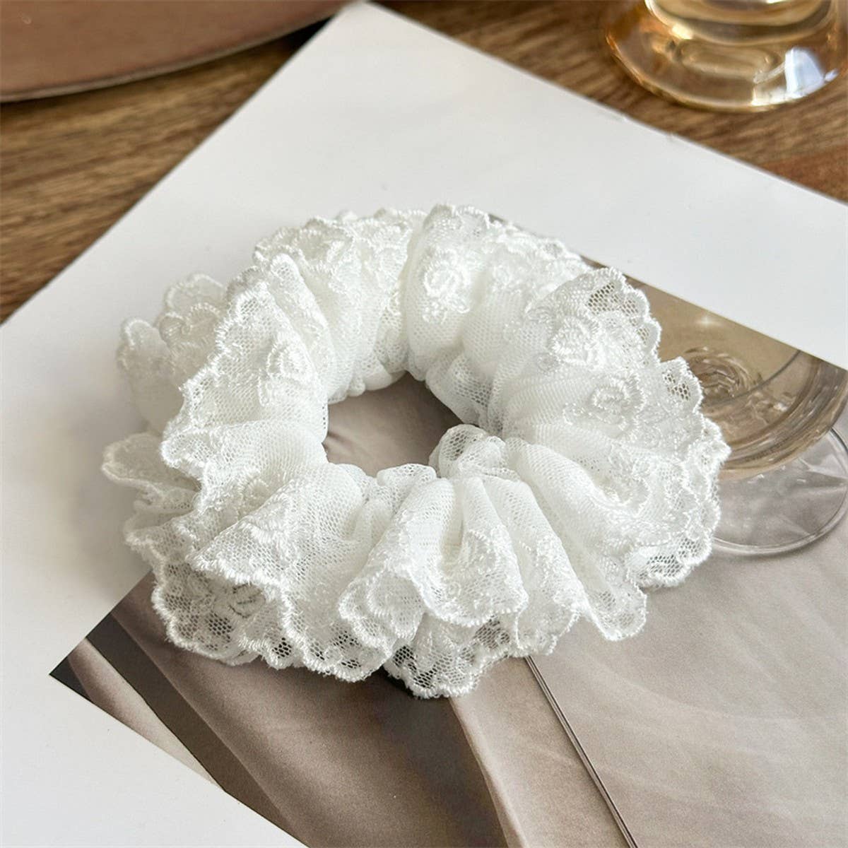 MULTI-LAYER HOLLOW PLEATED HAIR RING HAIR ROPE_CWAHA1368