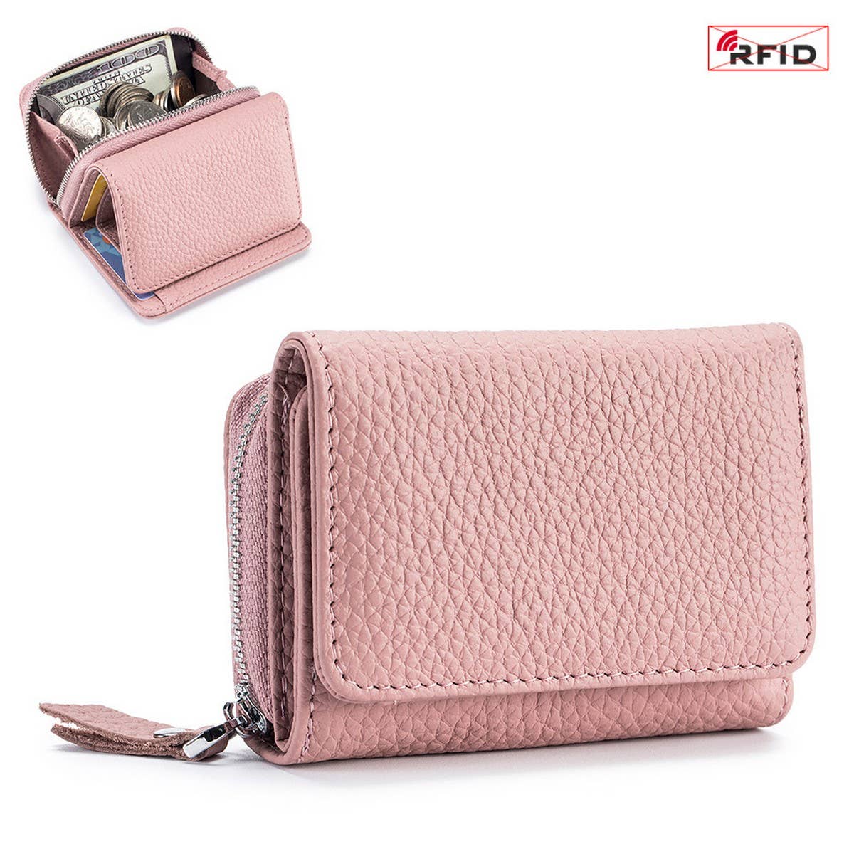 TRIFOLD MINI LARGE CAPACITY LEATHER WALLET_CWAB3703