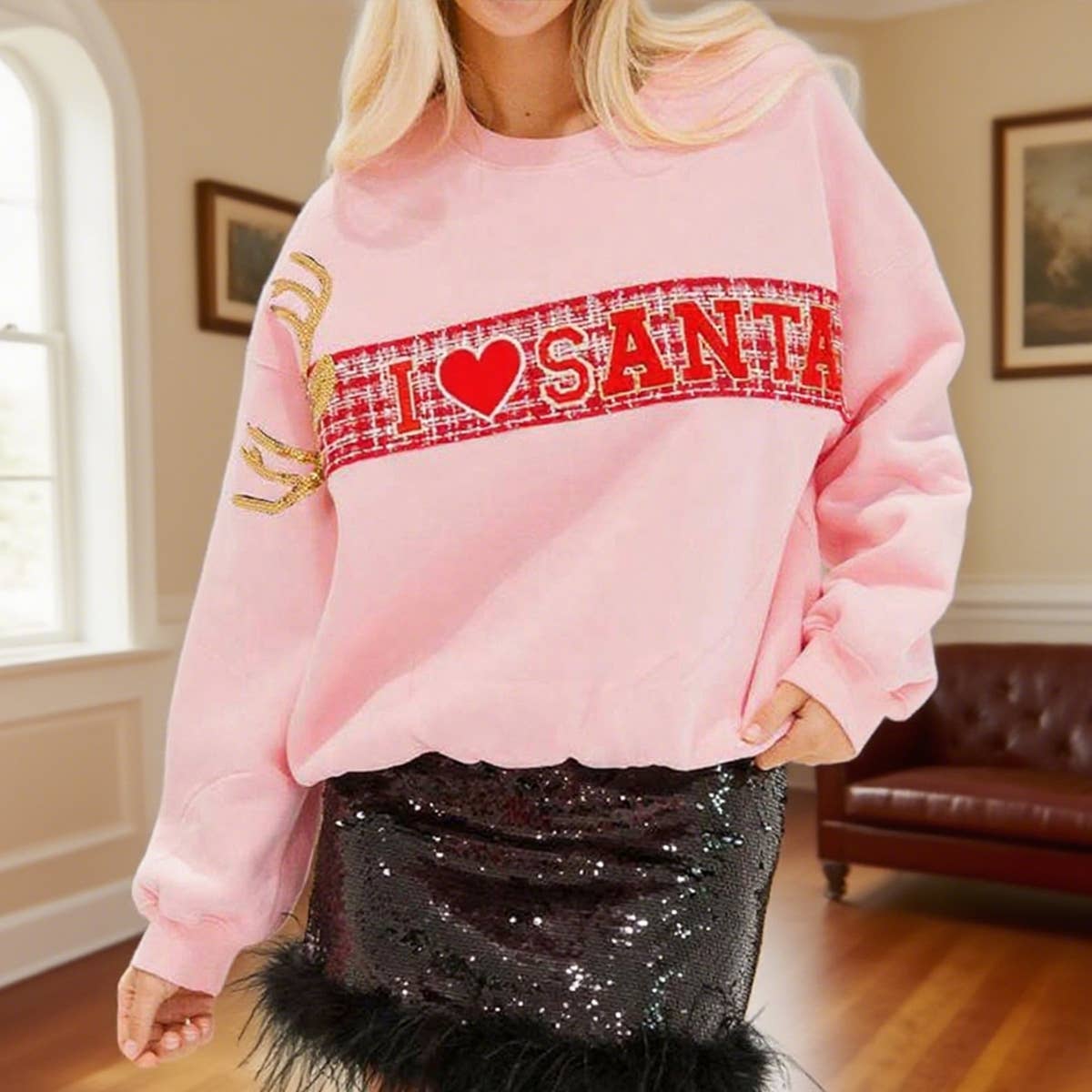 Little Deer Christmas hoodie long-sleeved shirt