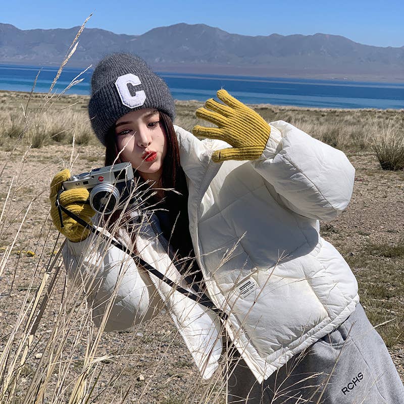 Stand collar hooded thick warm padded jacket