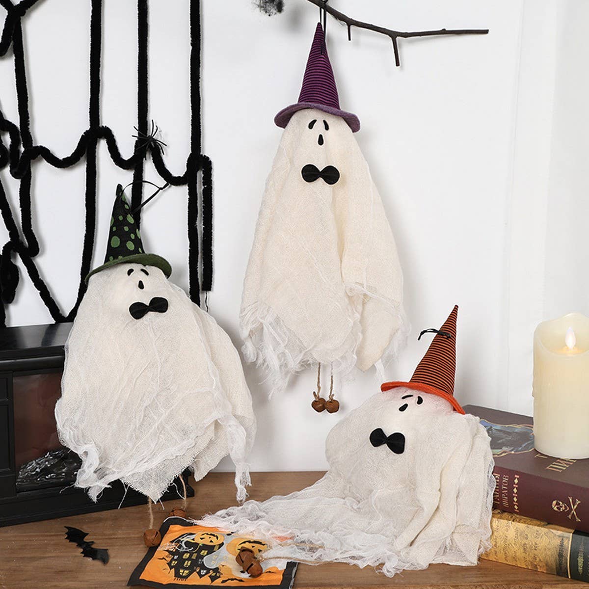 Hanging White Witch Ghost Halloween Prop_CWMM9876