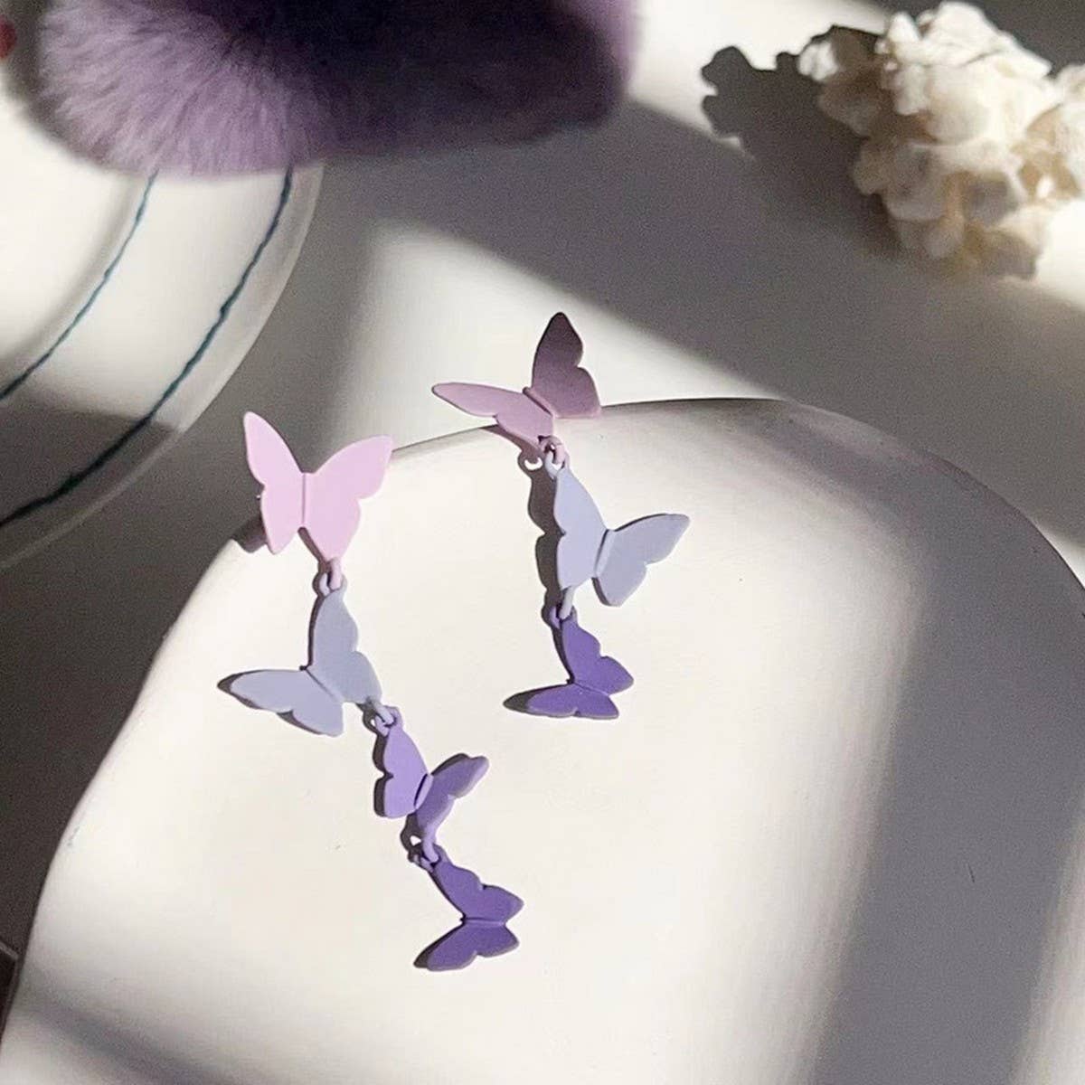 GRADIENT PURPLE BUTTERFLY DREAM EARRINGS