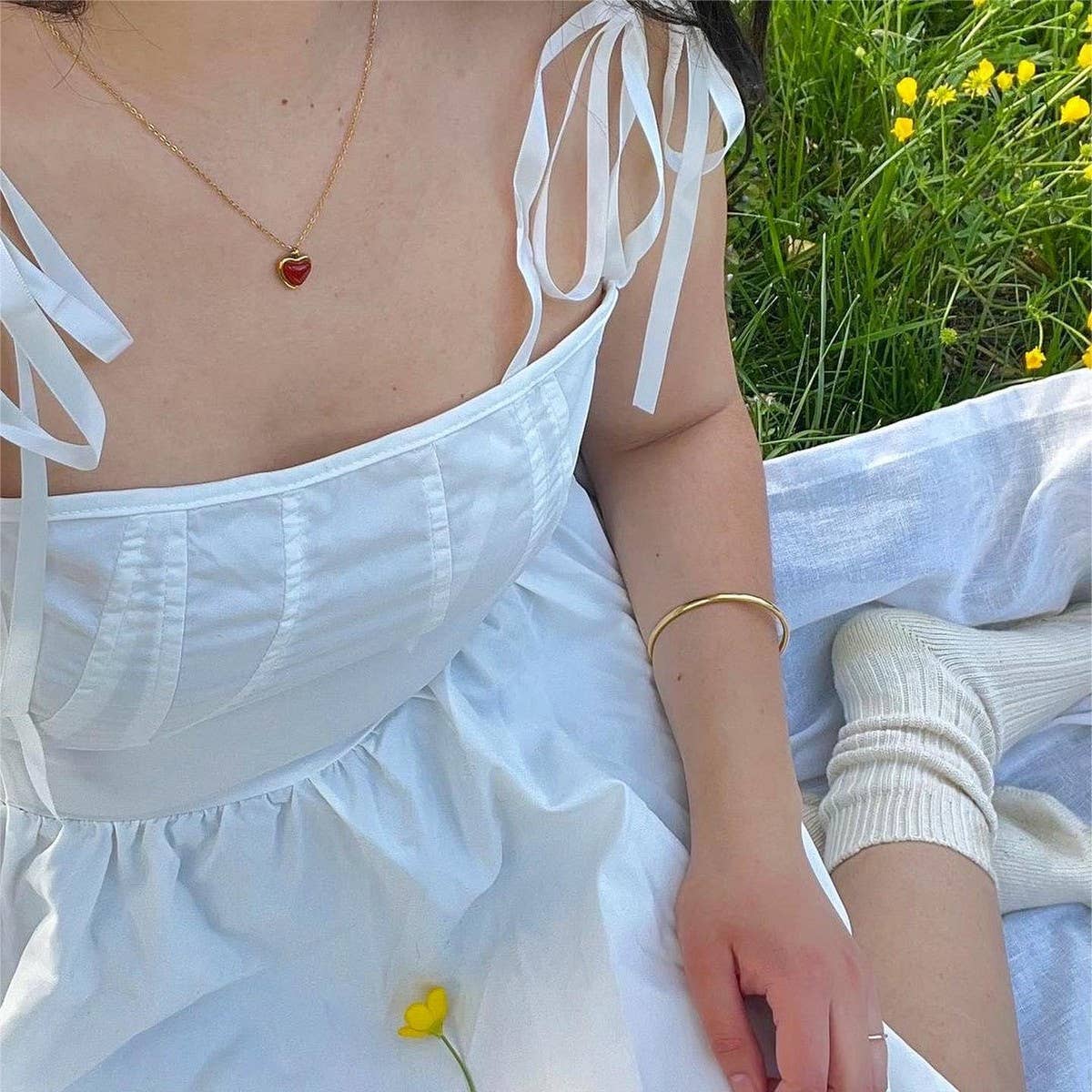 Natural Stone Heart Necklace Earrings