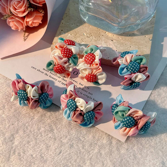 Sweet Fabric Flower Stud Earrings Handmade & Fresh