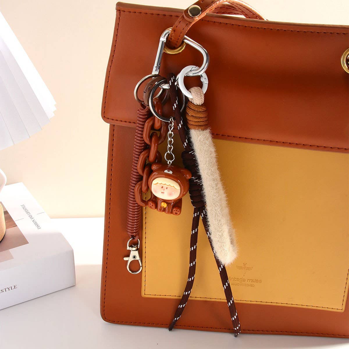 Cute Lilith Bear Braided Strap Keychain Gift
