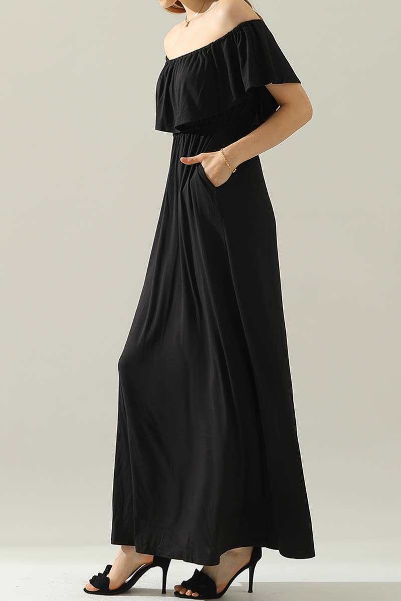 CWDMD541_OFF THE SHOULDER LAYERED MAXI DRESS
