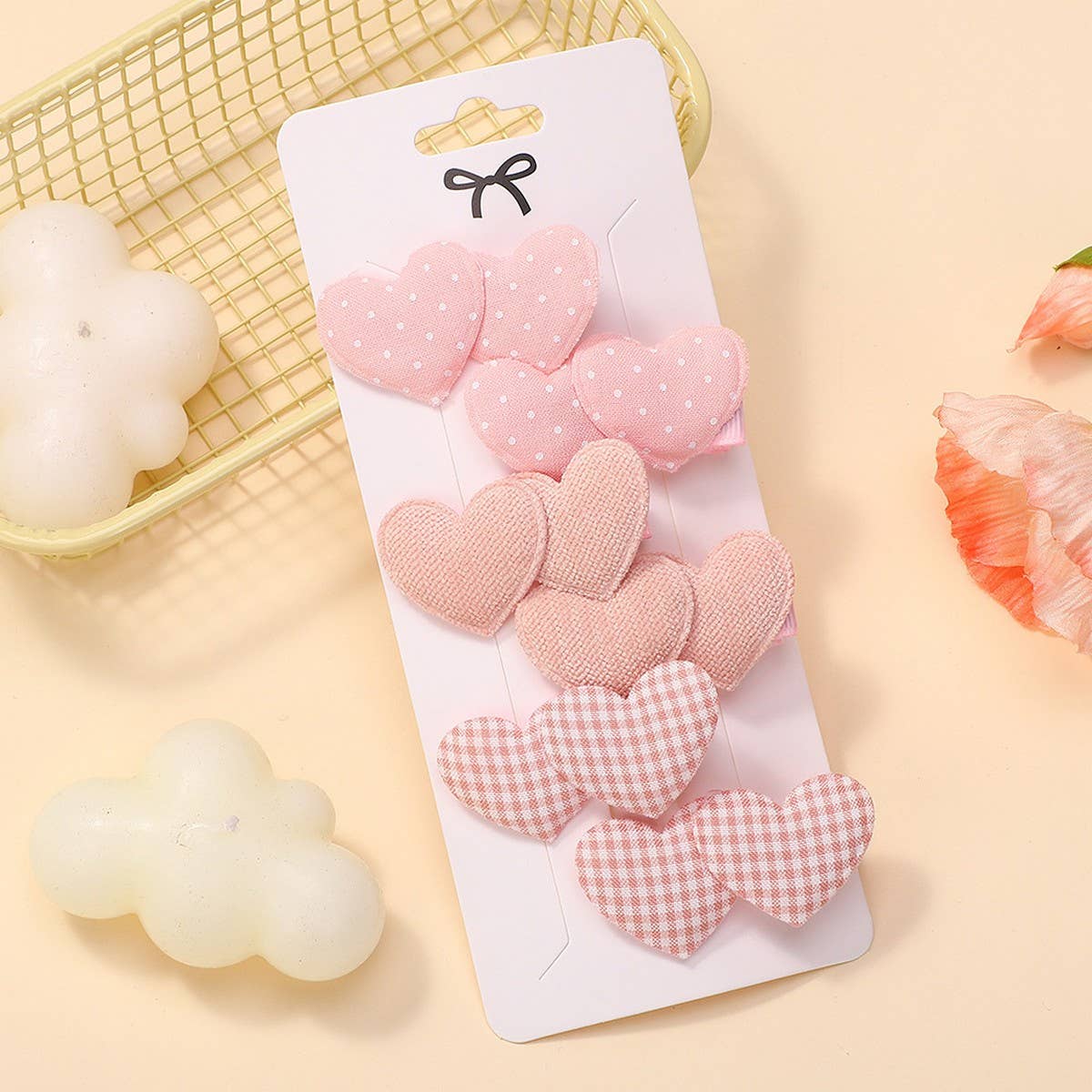Cute Heart Hair Clip Set for Girls ? Warm Colors