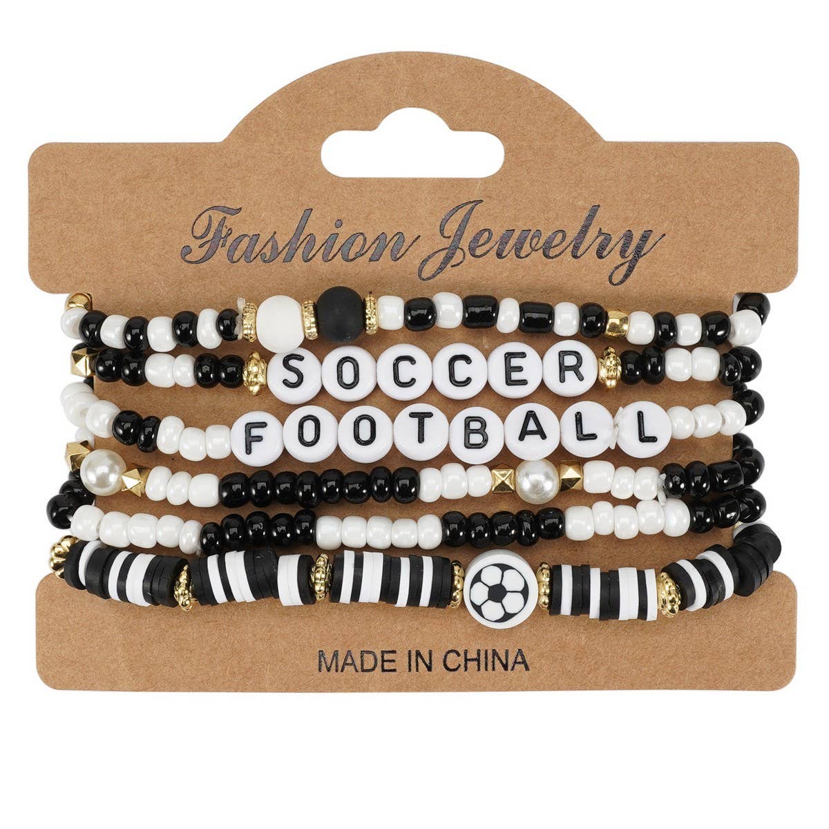 CWAJE05677_SPORTS BALL CHARM BEADED ELASTIC GAME BRACELET