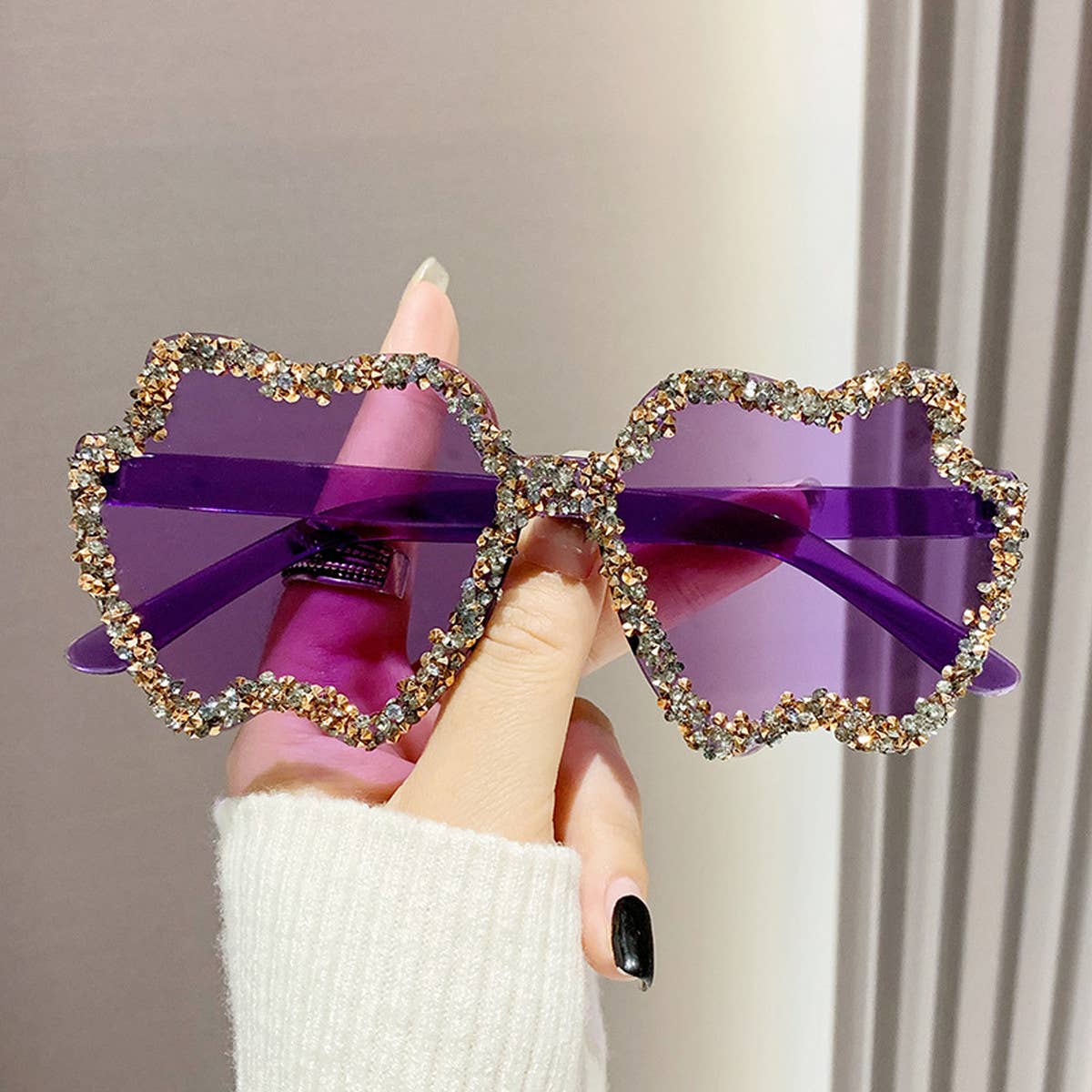 WOMEN DIAMOND TRANSPARENT SUNGLASSES