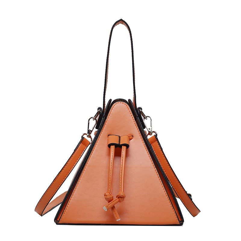 Candy-colored hand-held crossbody triangular bag
