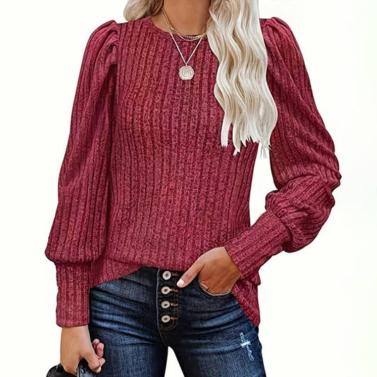 SOLID COLOR FUR PIT STRIPE ROUND NECK T-SHIRT