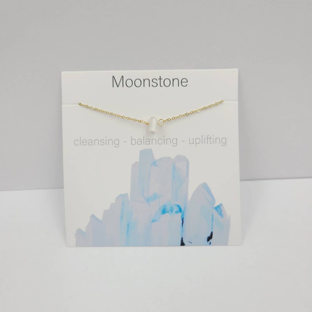 NATURAL CRYSTAL GRAVEL PENDANT NECKLACE WITH CARD