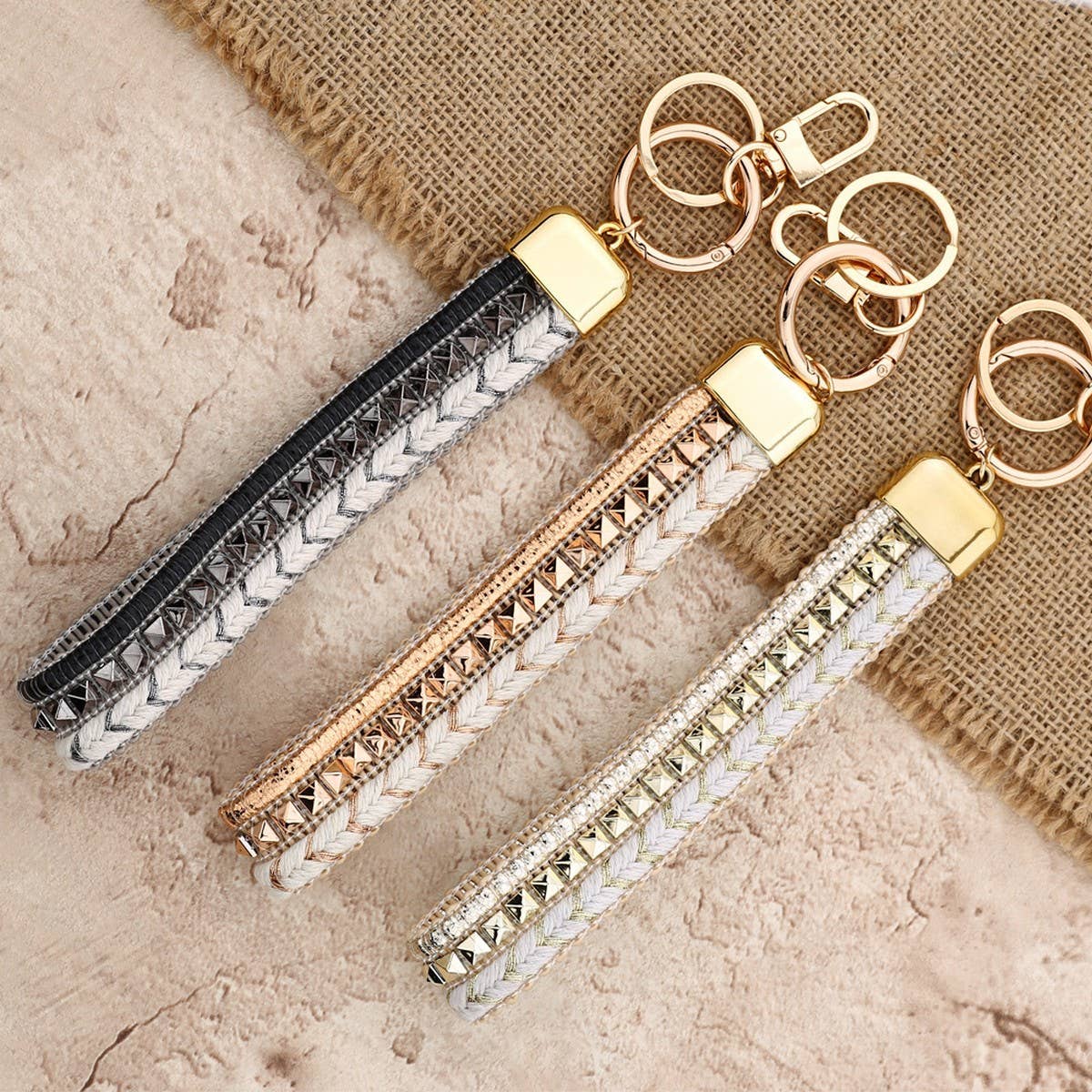 Cute Daisy Handwoven Wrist Strap Phone Keychain_CWAB5030