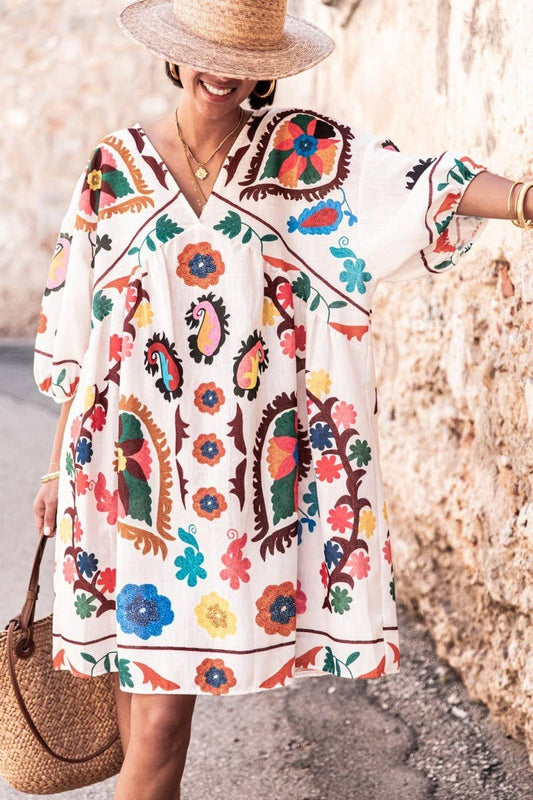 CWDSD8445_SUMMER NEW LOOSE SHORT SLEEVE MINI DRESS