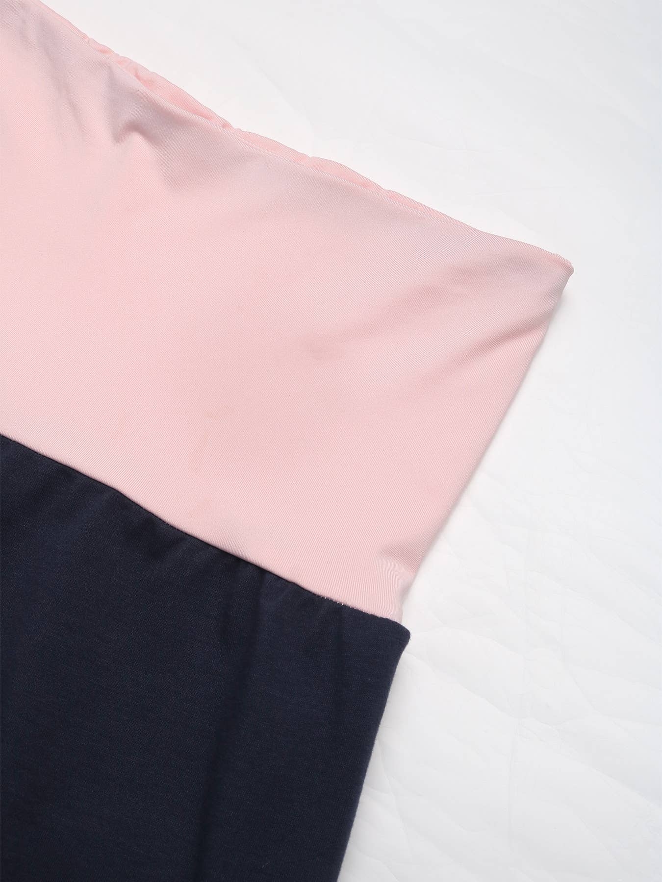 Casual color contrast patchwork wide leg pants