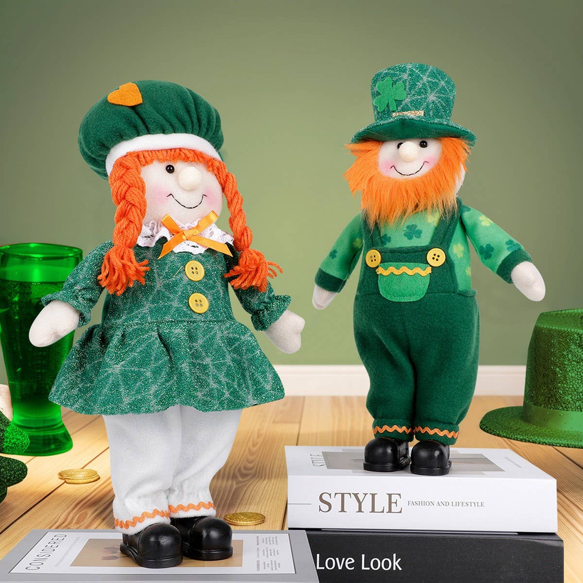 ST. PATRICK GIRL DOLL GIFT STANDING FIGUREORNAMENTS_CWMM3450