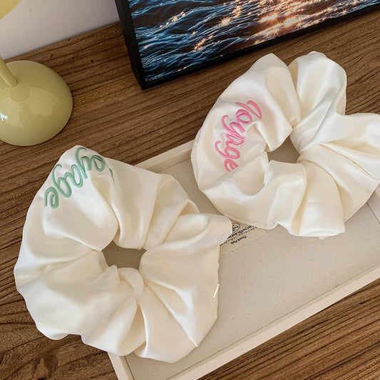 SATIN EMBROIDERED LETTER HEADBAND HAIR ACCESSORIES