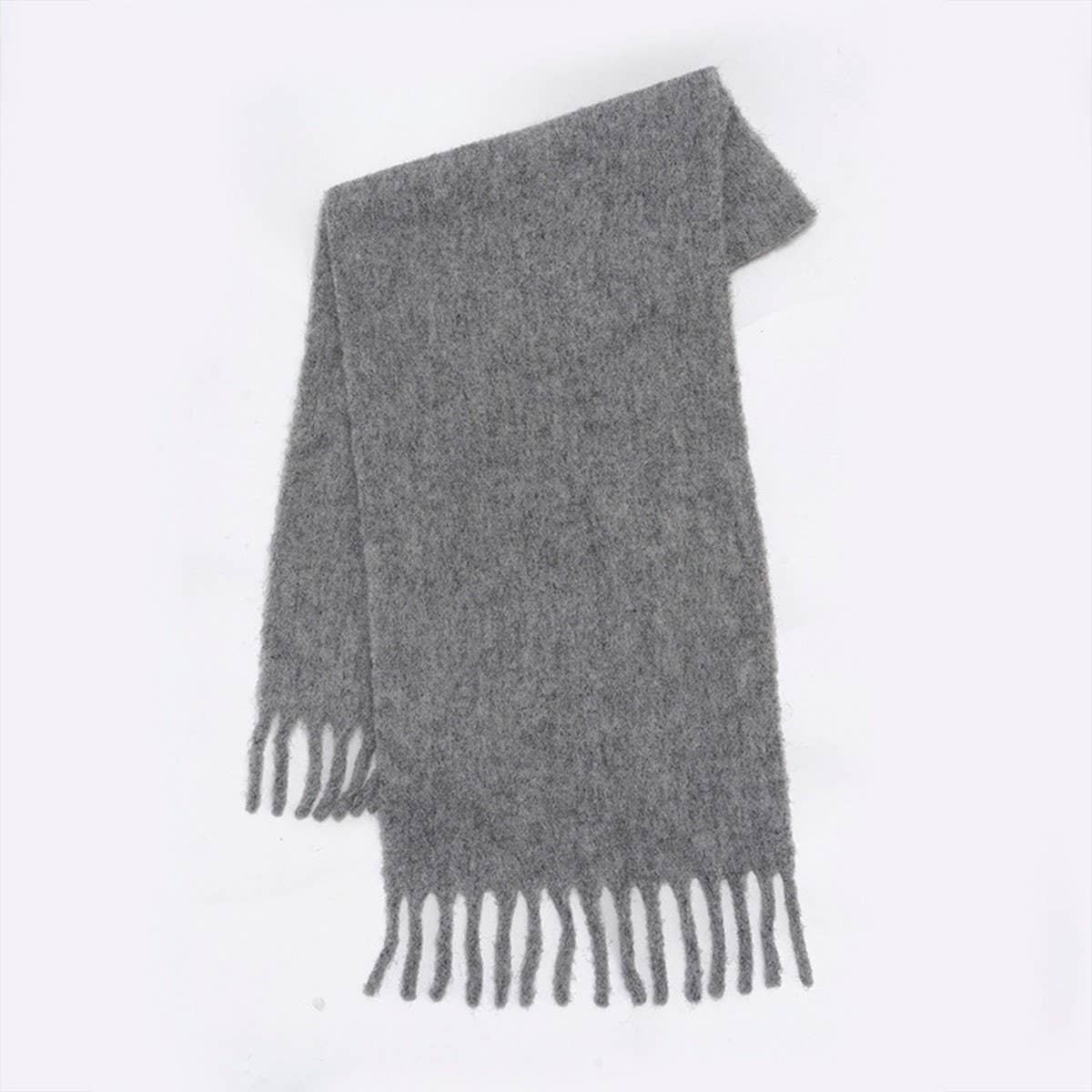 Gradient Loop Yarn Tassel Scarf for Winter