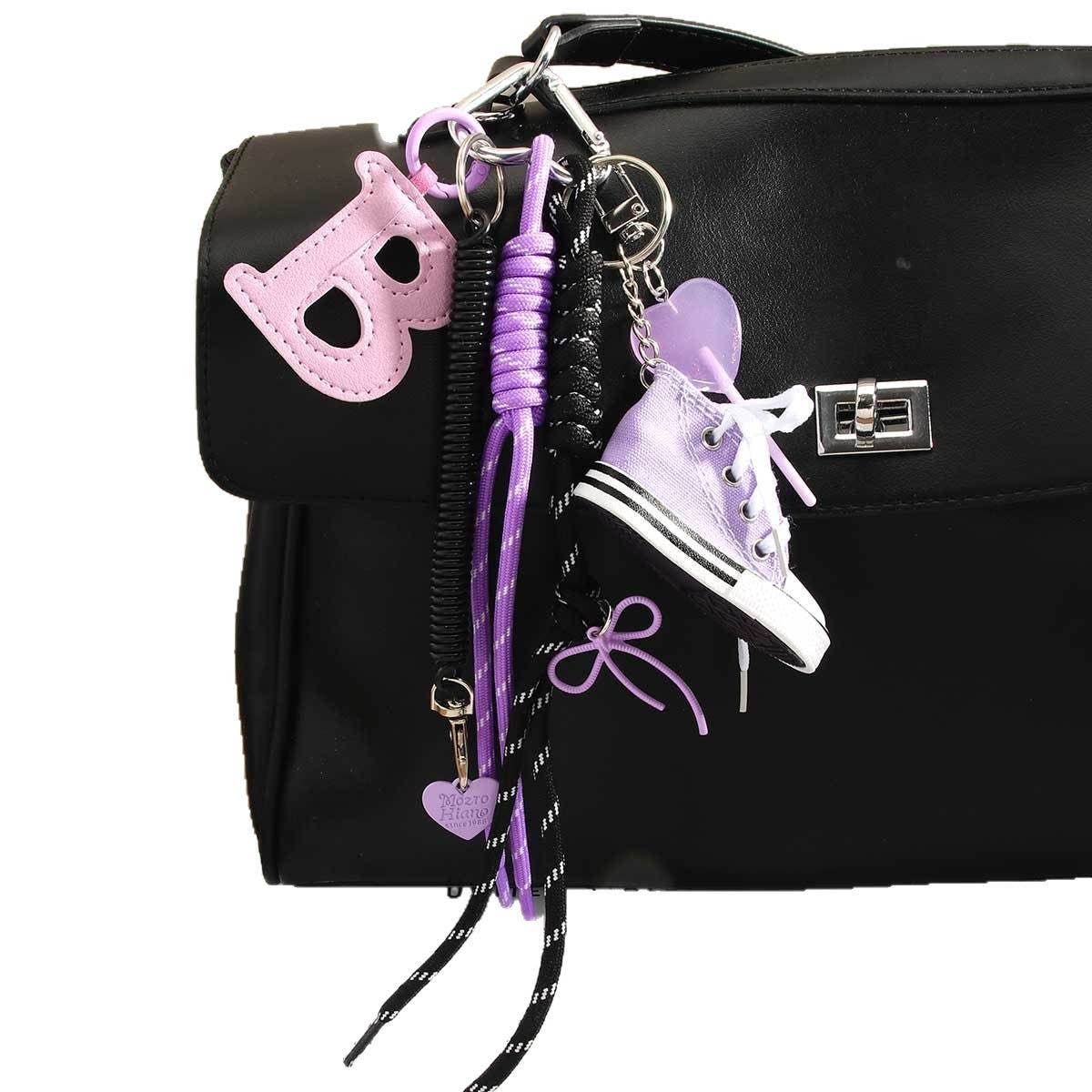 Chic Mini Sneaker Keychain with Heart & Letter B_CWMM7639