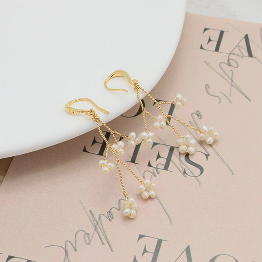 NEW HIGH-END FASHION LONG PEARL EARRINGS