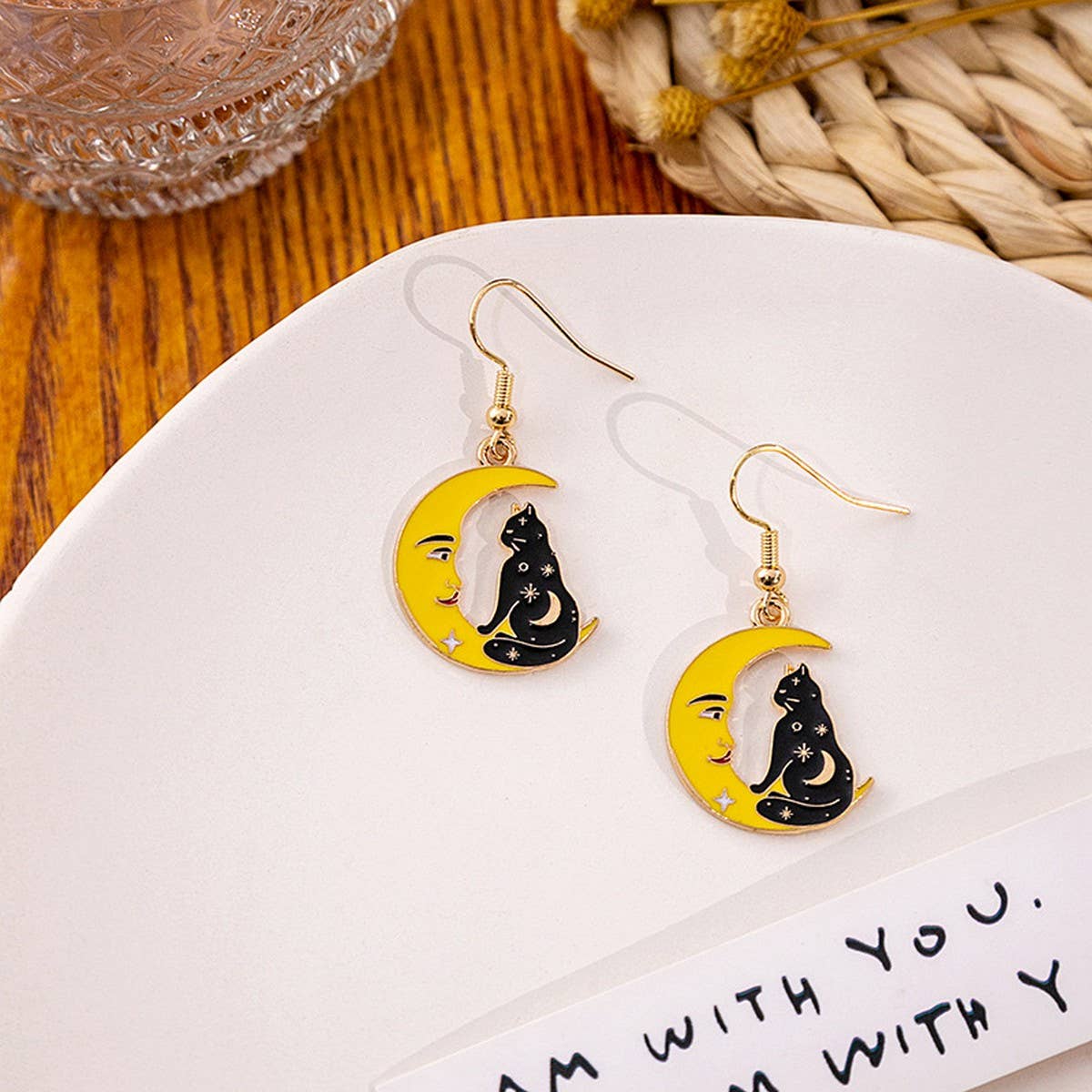 HALLOWEEN CARTOON CAT EARRINGS
