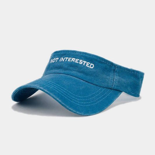 Washed Embroidered Letter Visor Cap -Golf Sun Hat_CWAH3309